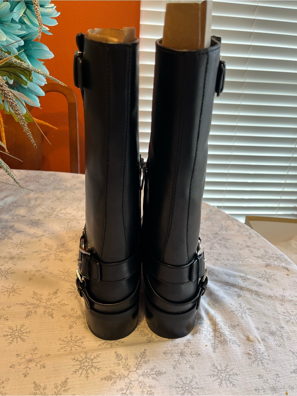 NEW MICHAEL Michael Kors Crosby Leather Moto Boots – Black – Size 9.5 - Picture 3 of 8